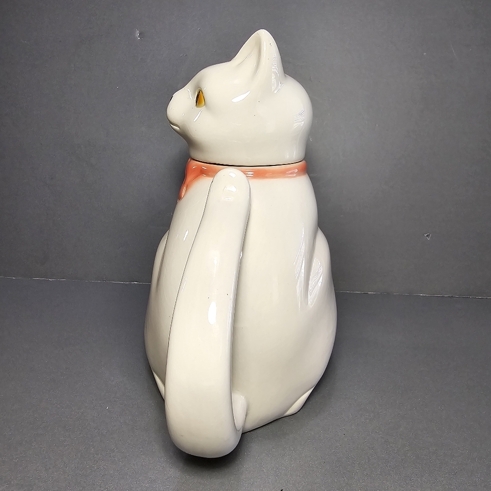 Goebel White Cat With Pink Collar Bow Teapot W. Germany, - Picture 4 of 14